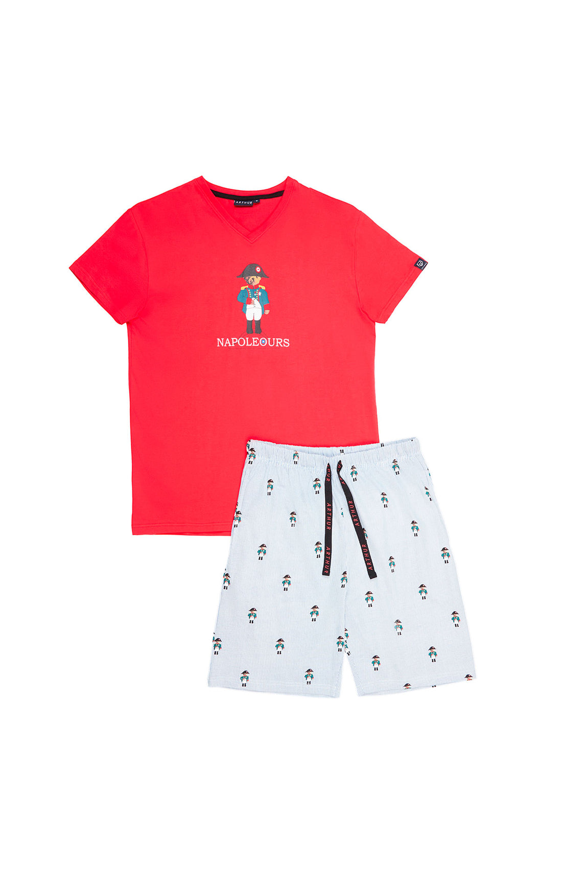 Pyjashort Homme Napoleours Bleu et Rouge 3