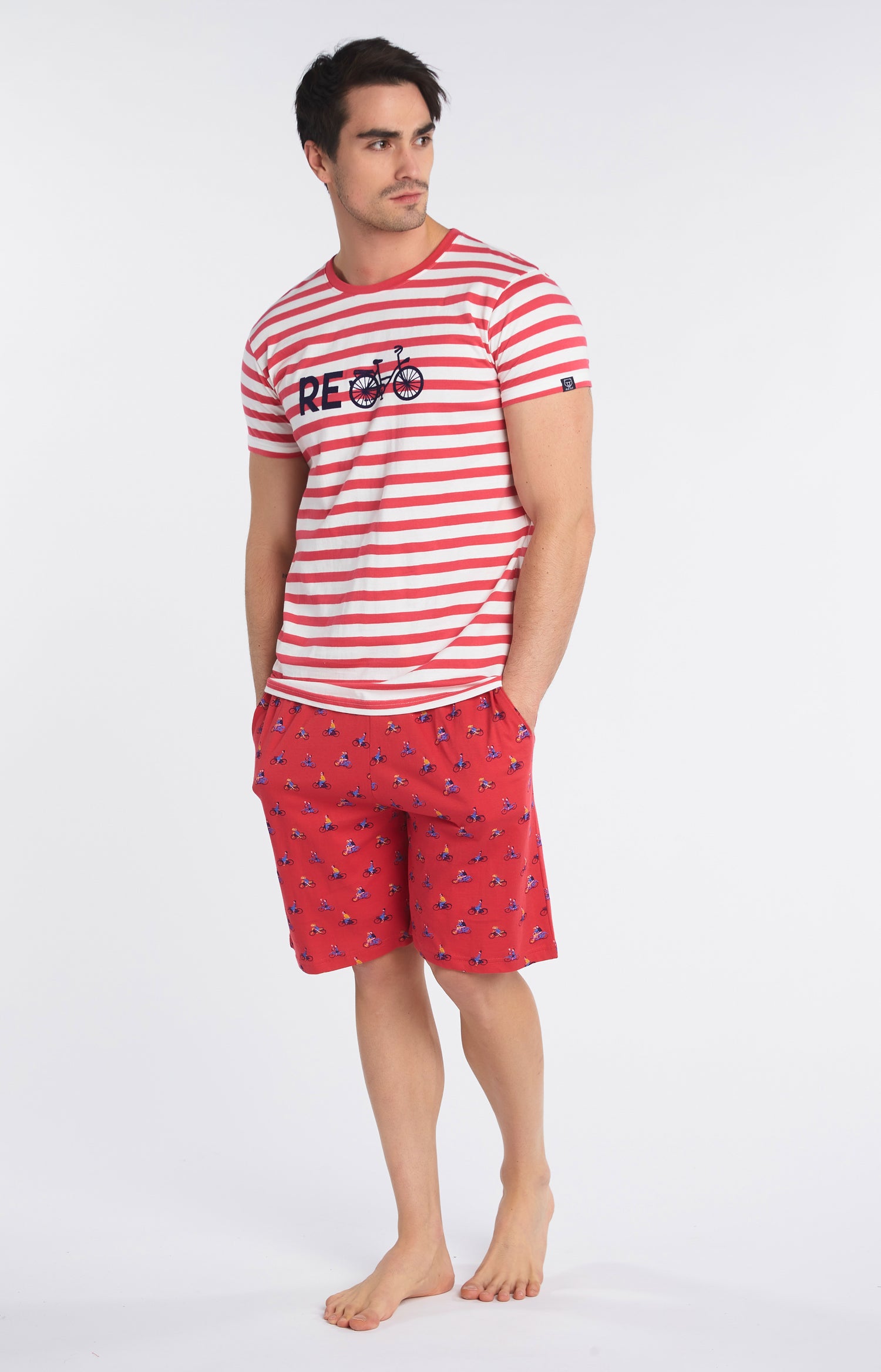Pyjashort Homme Recycle Rouge 1