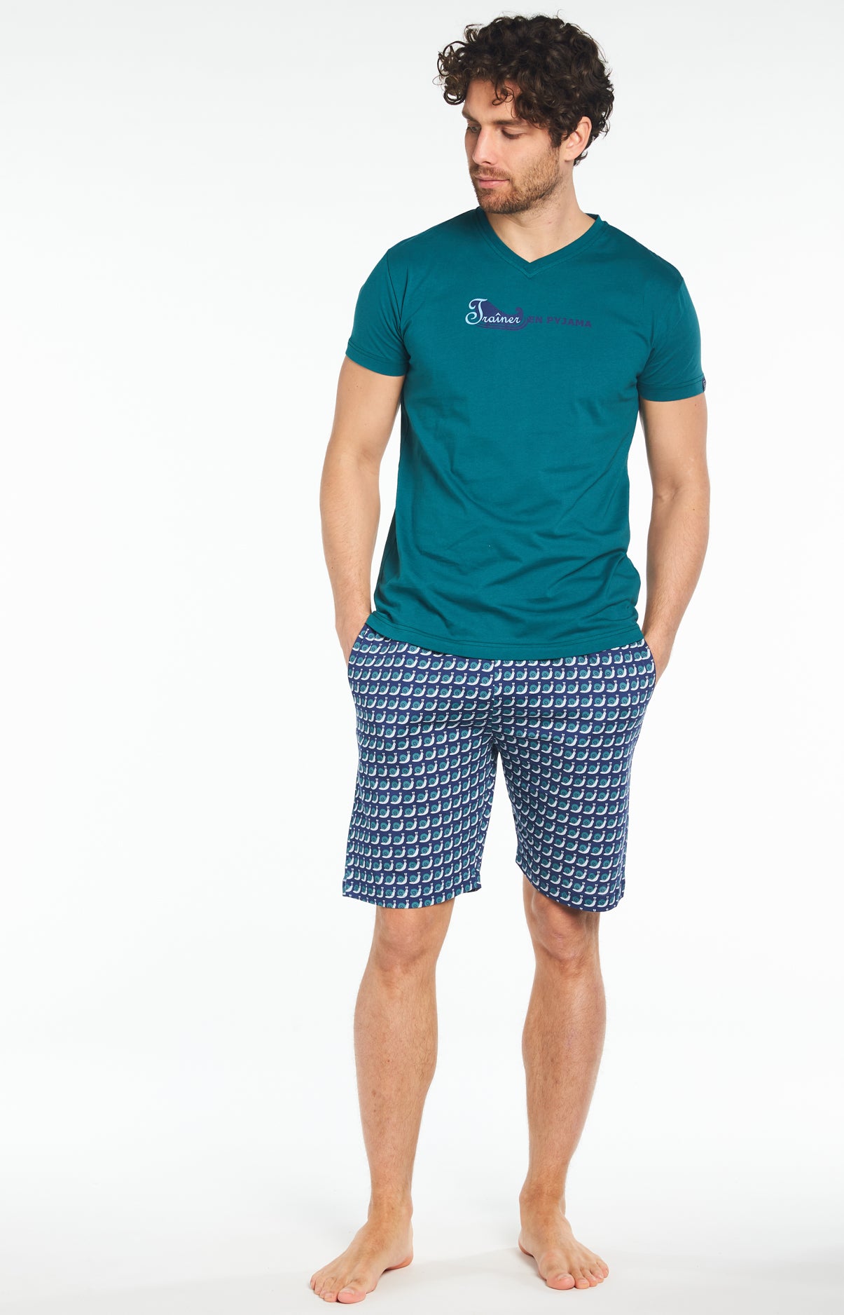 Pyjashort Homme Trainer en Pyjama Marine 1