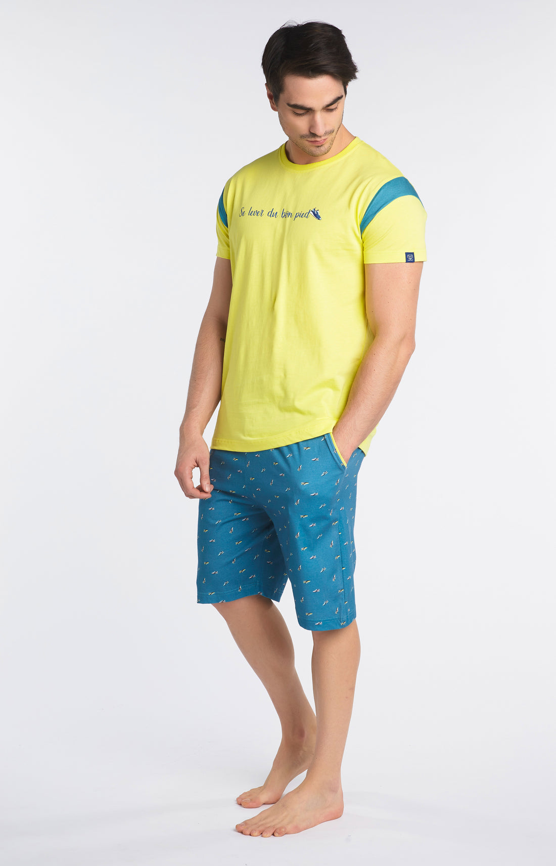 Pyjashort Homme Sneakers Bleu 2