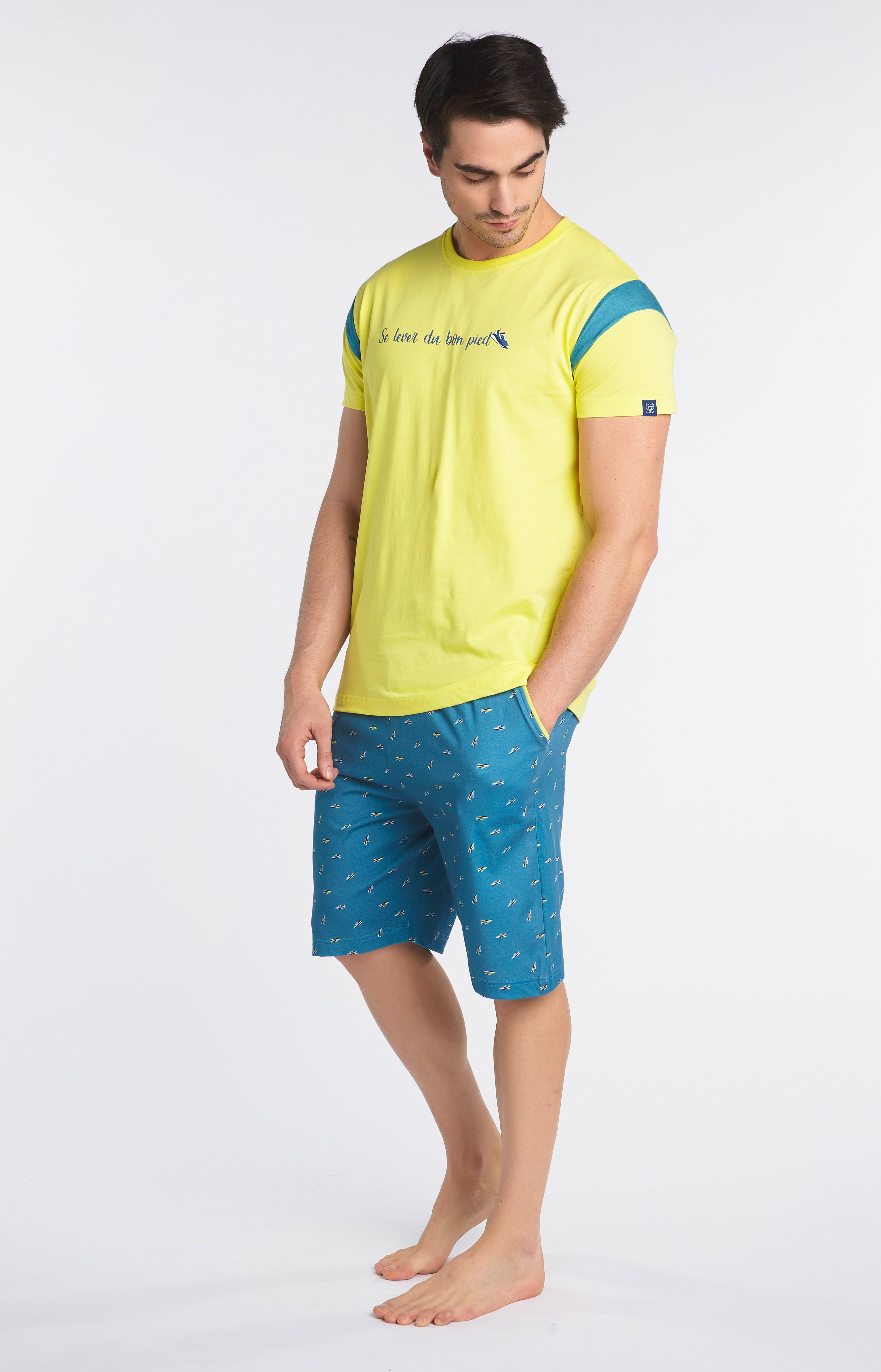 Pyjashort Homme Sneakers Bleu 2