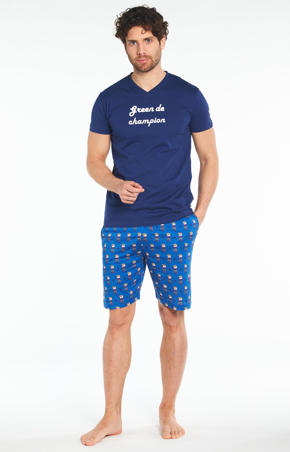 Pyjashort Homme Green de Champion Bleu 1