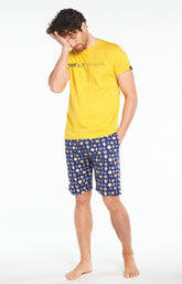 Pyjashort Homme Thé Lit Travail Marine 1