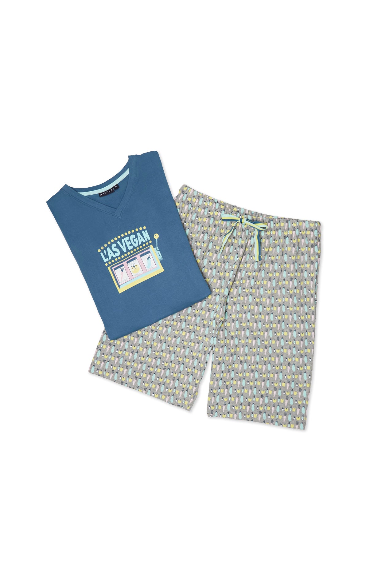 Pyjama court Femme Vegan Multicolore 1