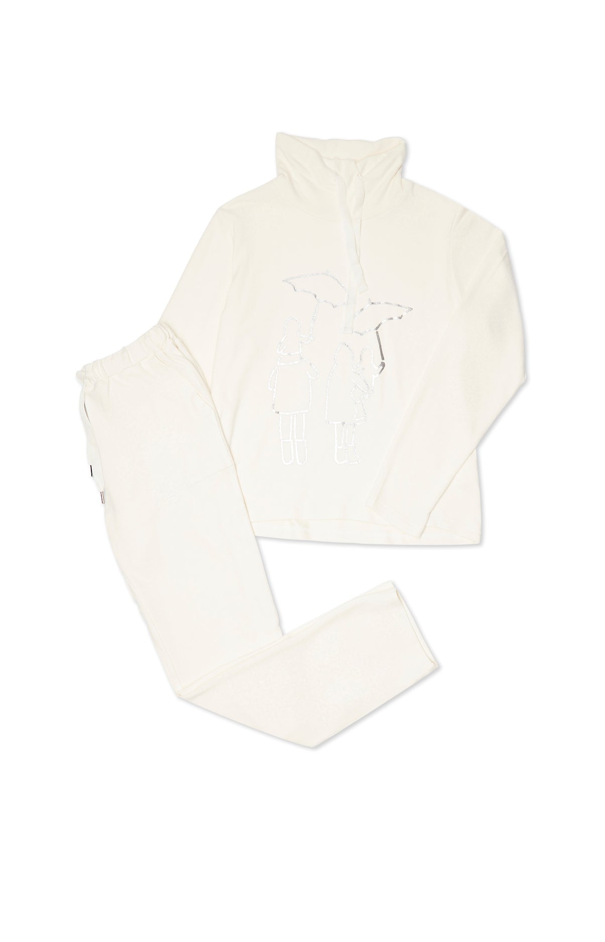 Pyjama Uni Femme Blanc et Ivoire 3