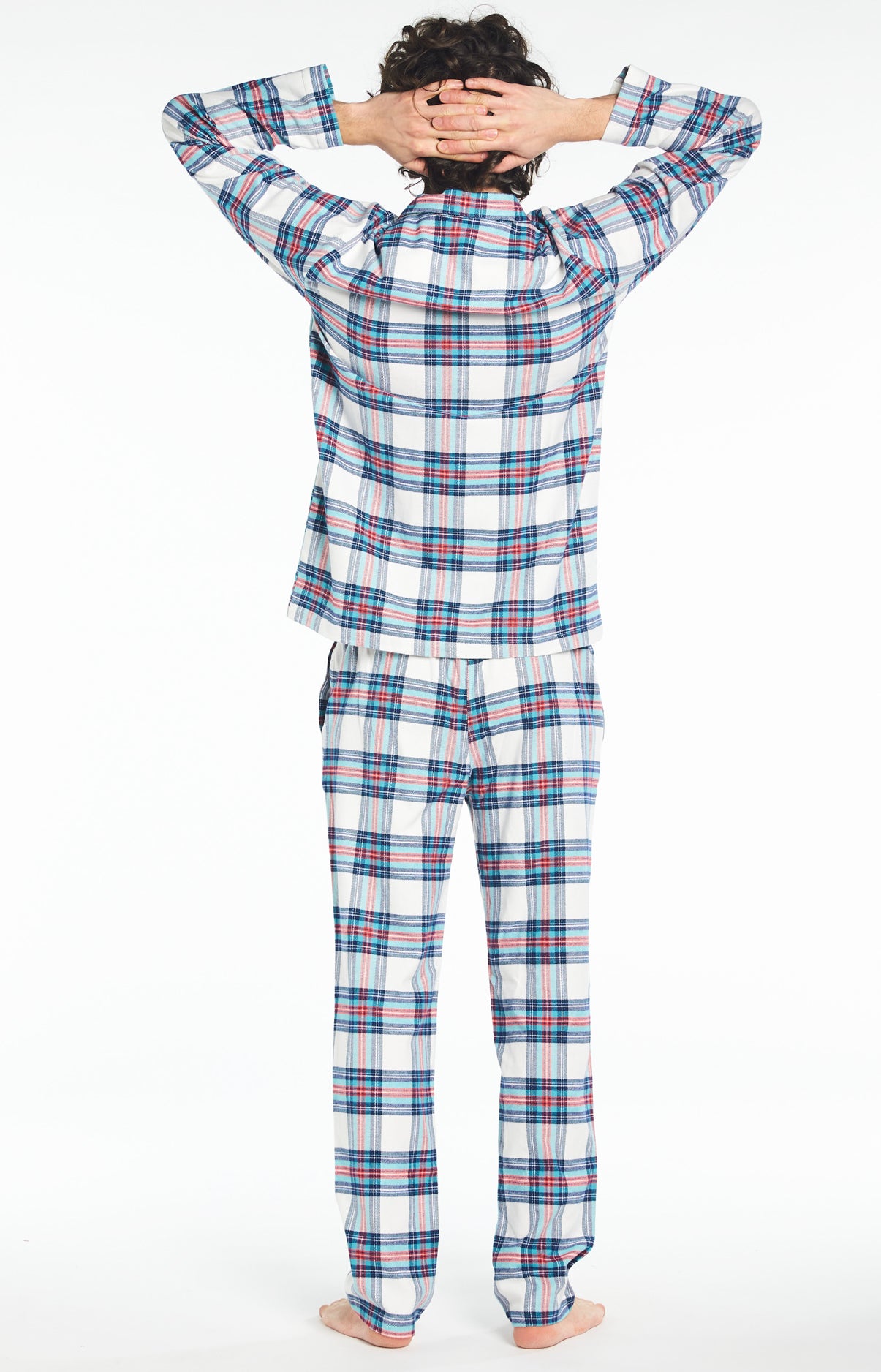Pyjama long boutonné Homme Logan Blanc et Ivoire 5