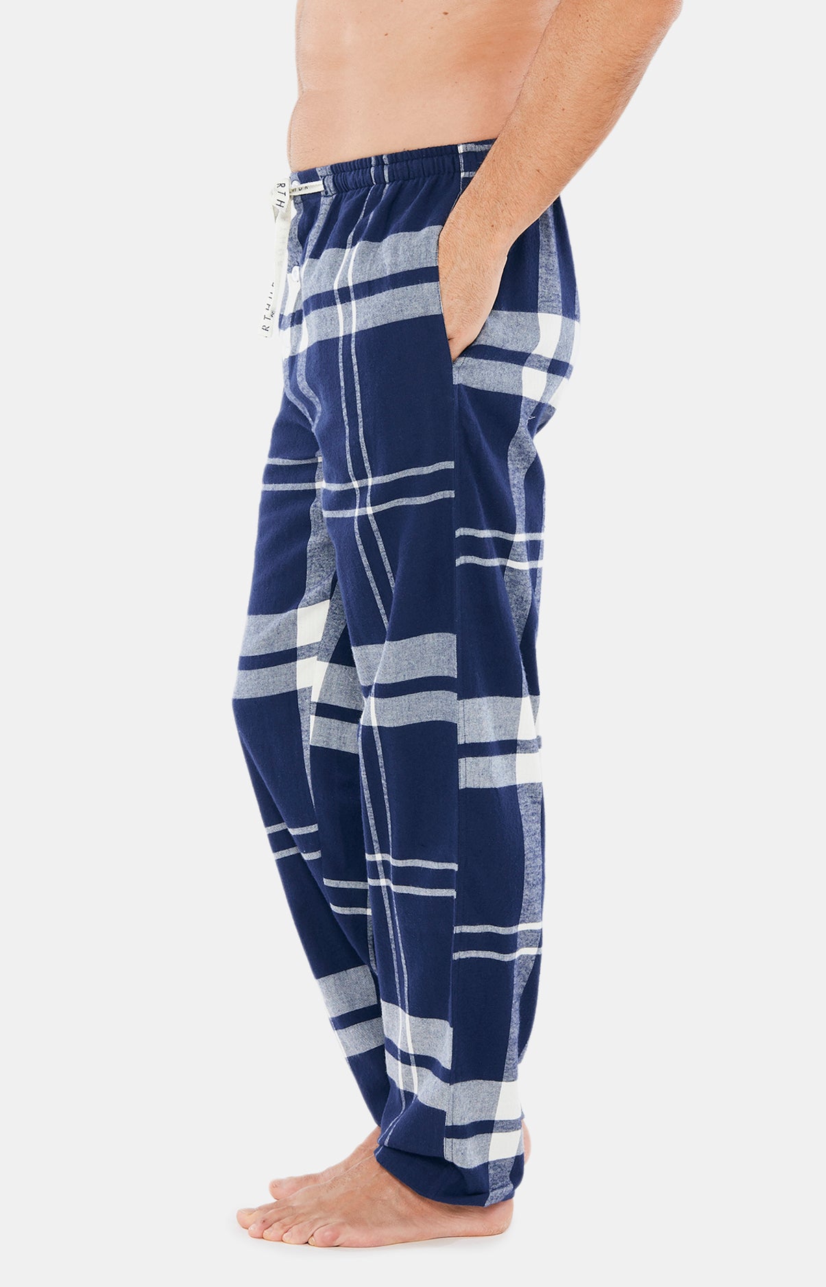 Pyjama long boutonné Homme Big Carreaux Marine 5
