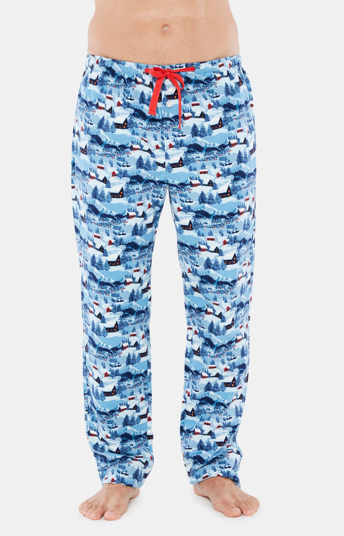 Pyjama long boutonné Homme Petits Chalets Bleu 5