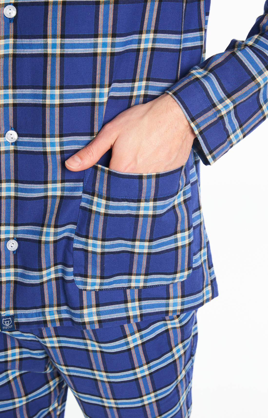 Pyjama long boutonné Homme Soirée Marine 2