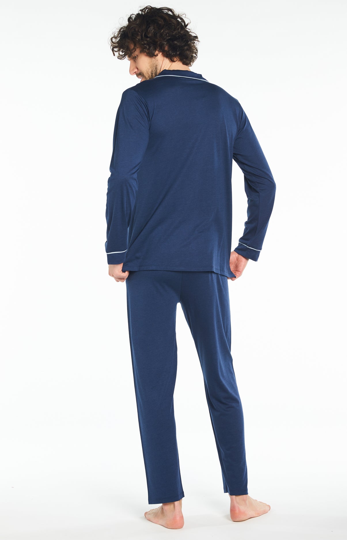 Pyjama long Homme Lyocell Marine 4