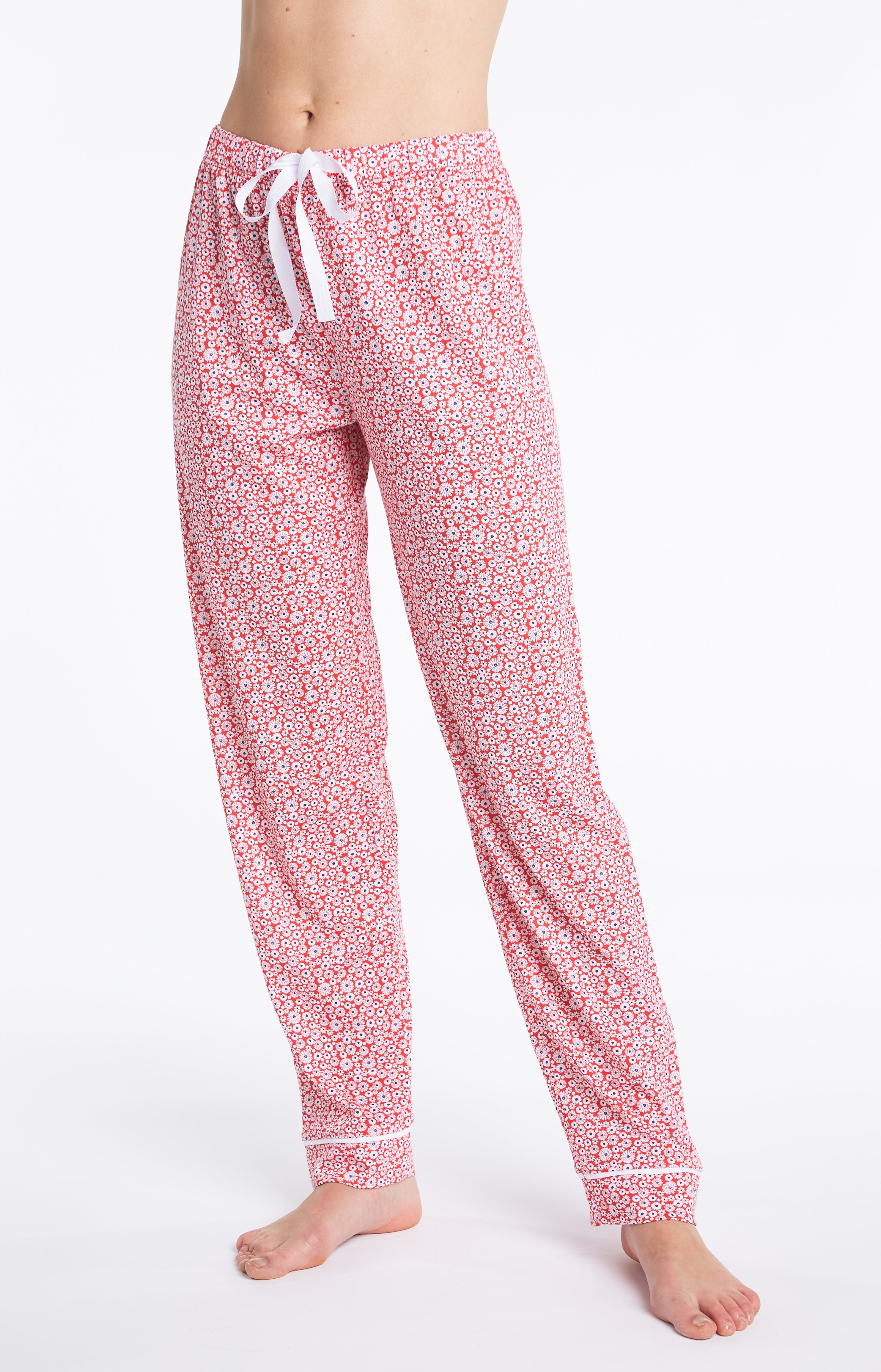 Pyjama long Femme Marguerite Rouge 5
