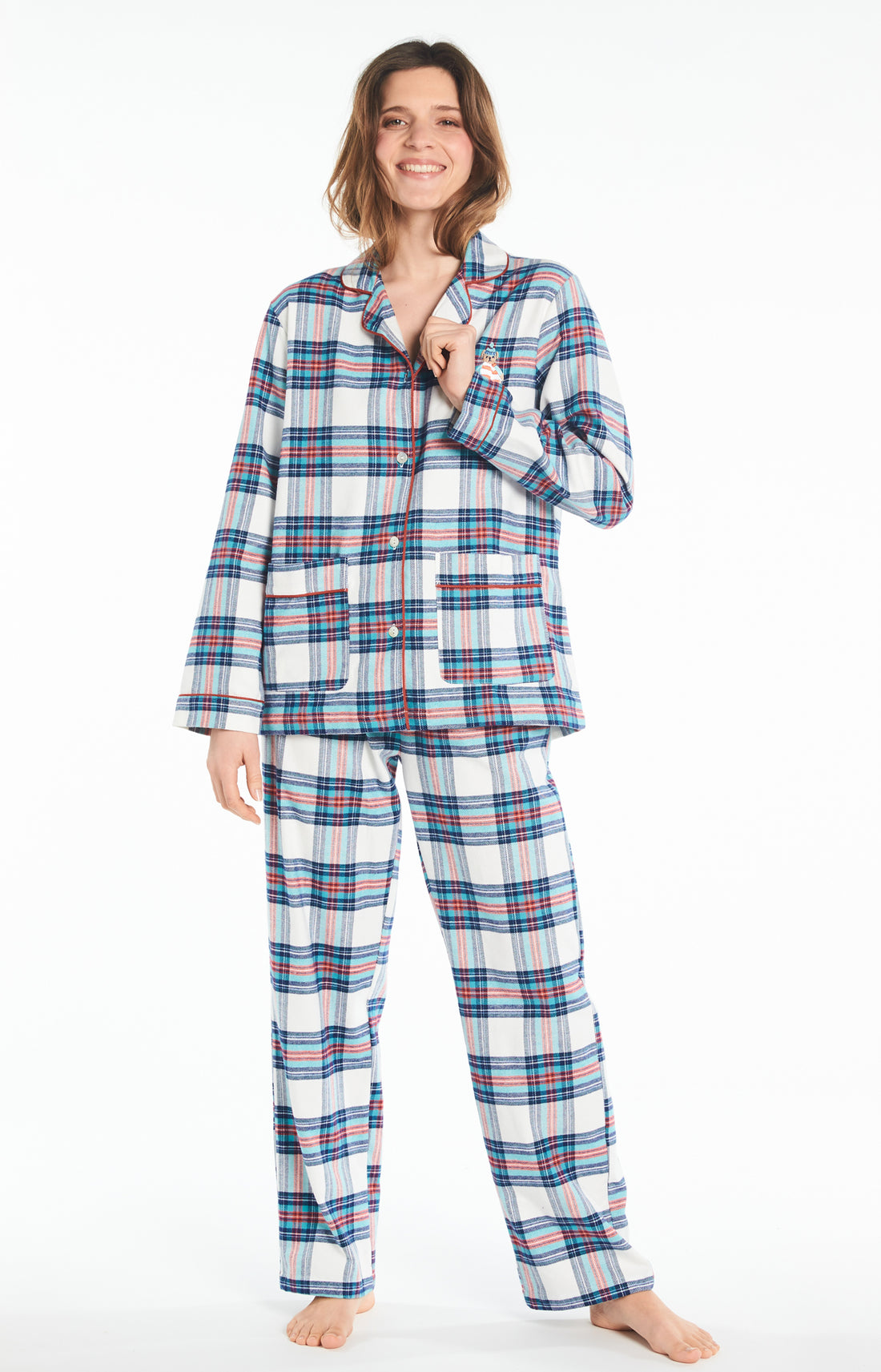 Pyjama long Femme Logan Blanc et Ivoire 2