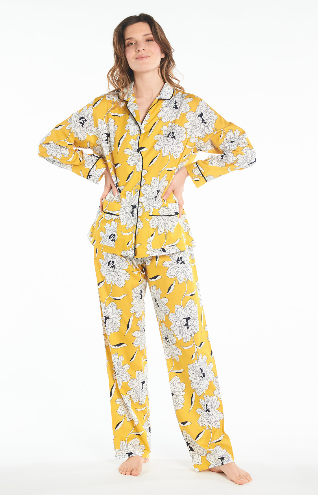 Pyjama long Femme Simone Jaune 2