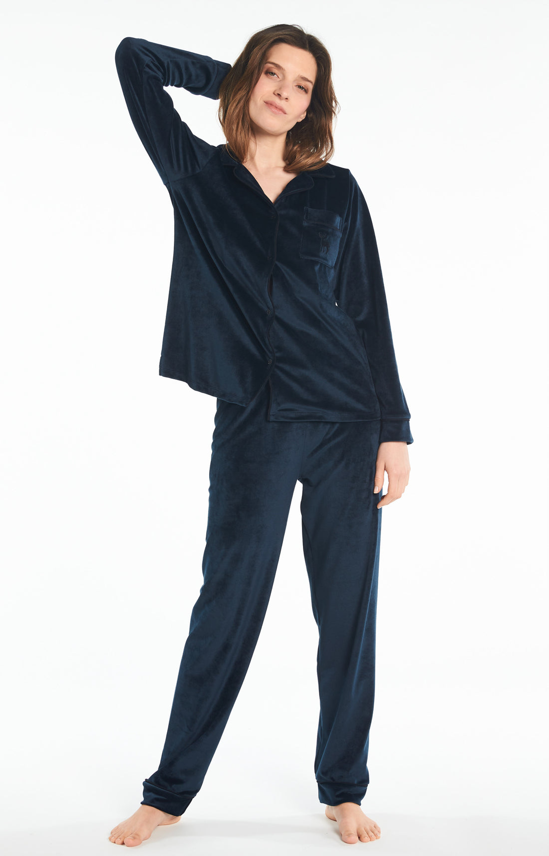 Pyjama long Femme Nuit Marine 1