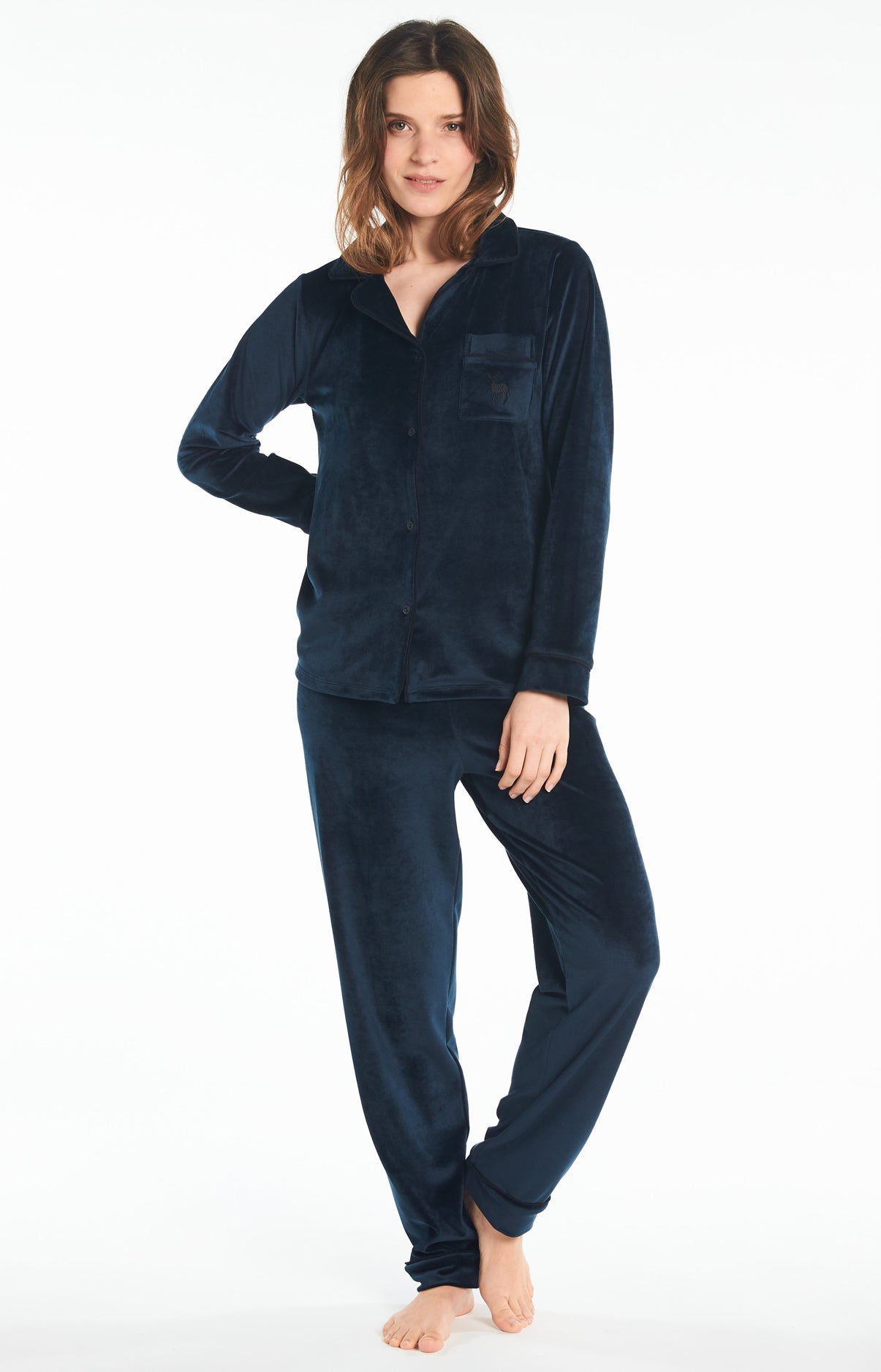 Pyjama long Femme Nuit Marine 5