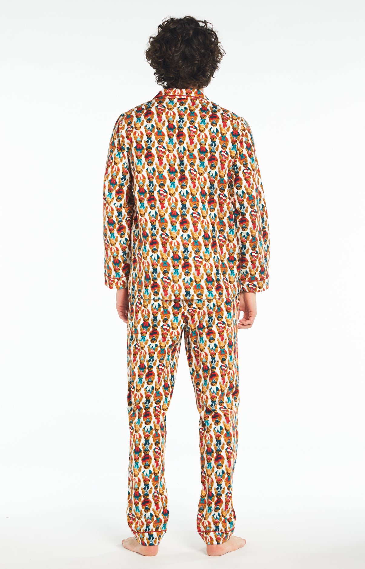 Pyjama Homme long Homme Pilou Teddy Blanc et Ivoire 6