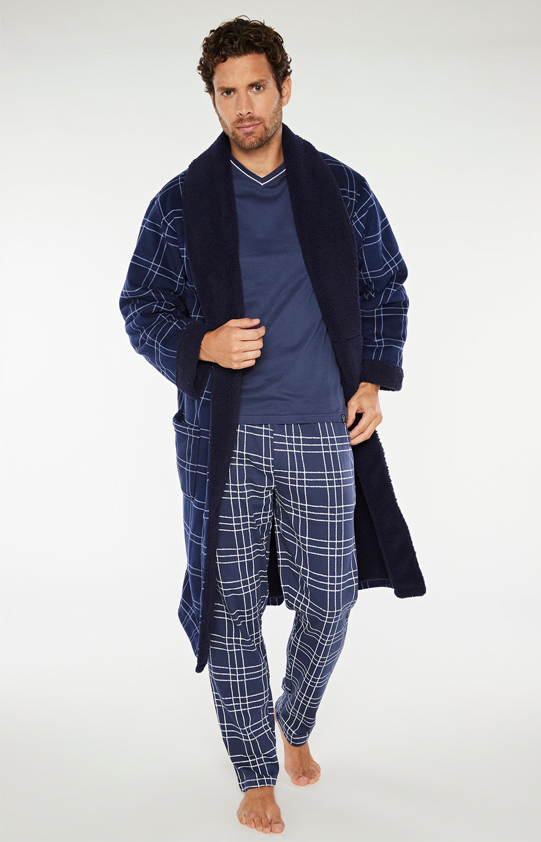 Robe de chambre Homme Polaire Lewis Marine 2