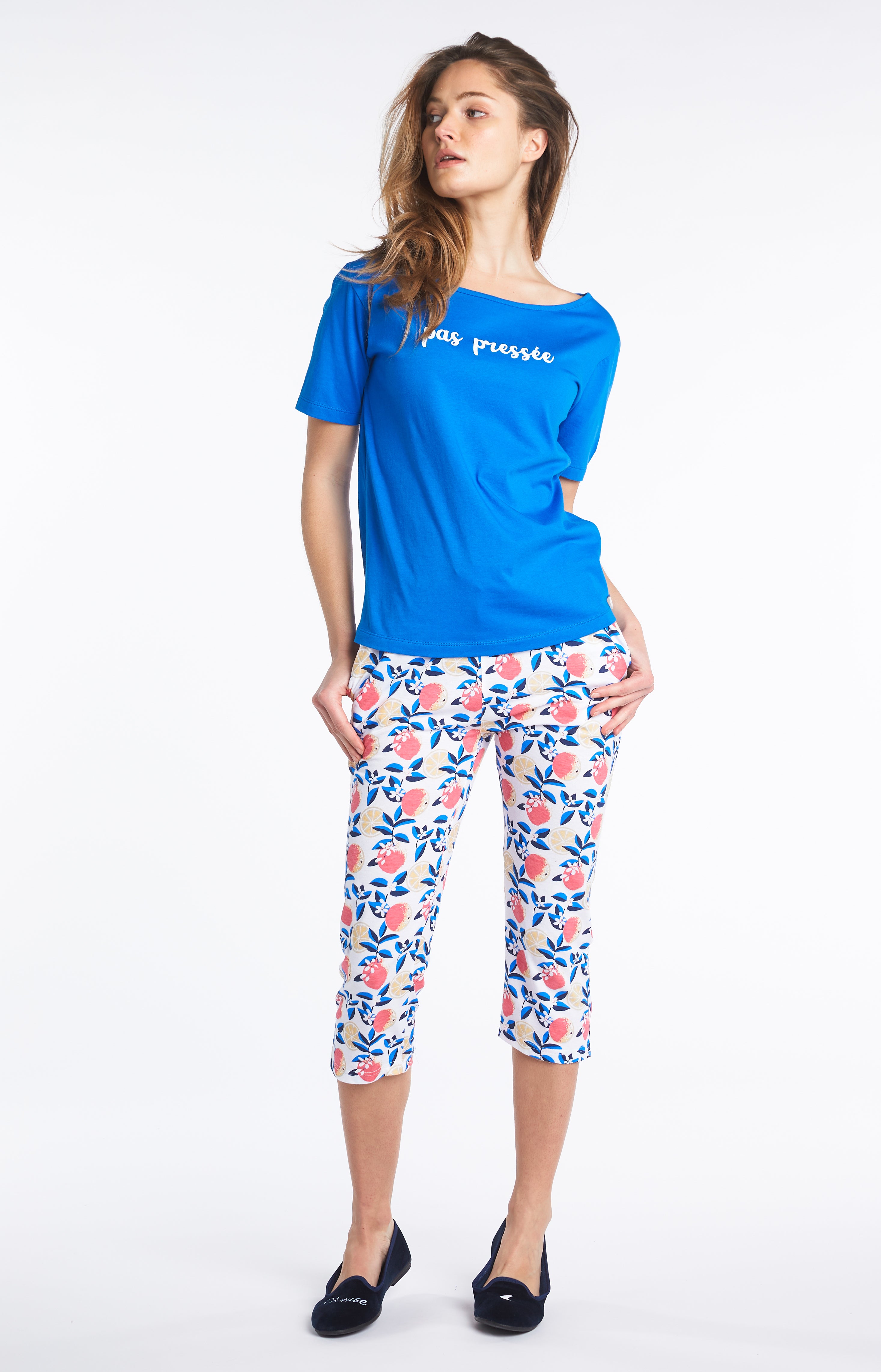 Pyjama long Femme Agrume Blanc et Ivoire 5