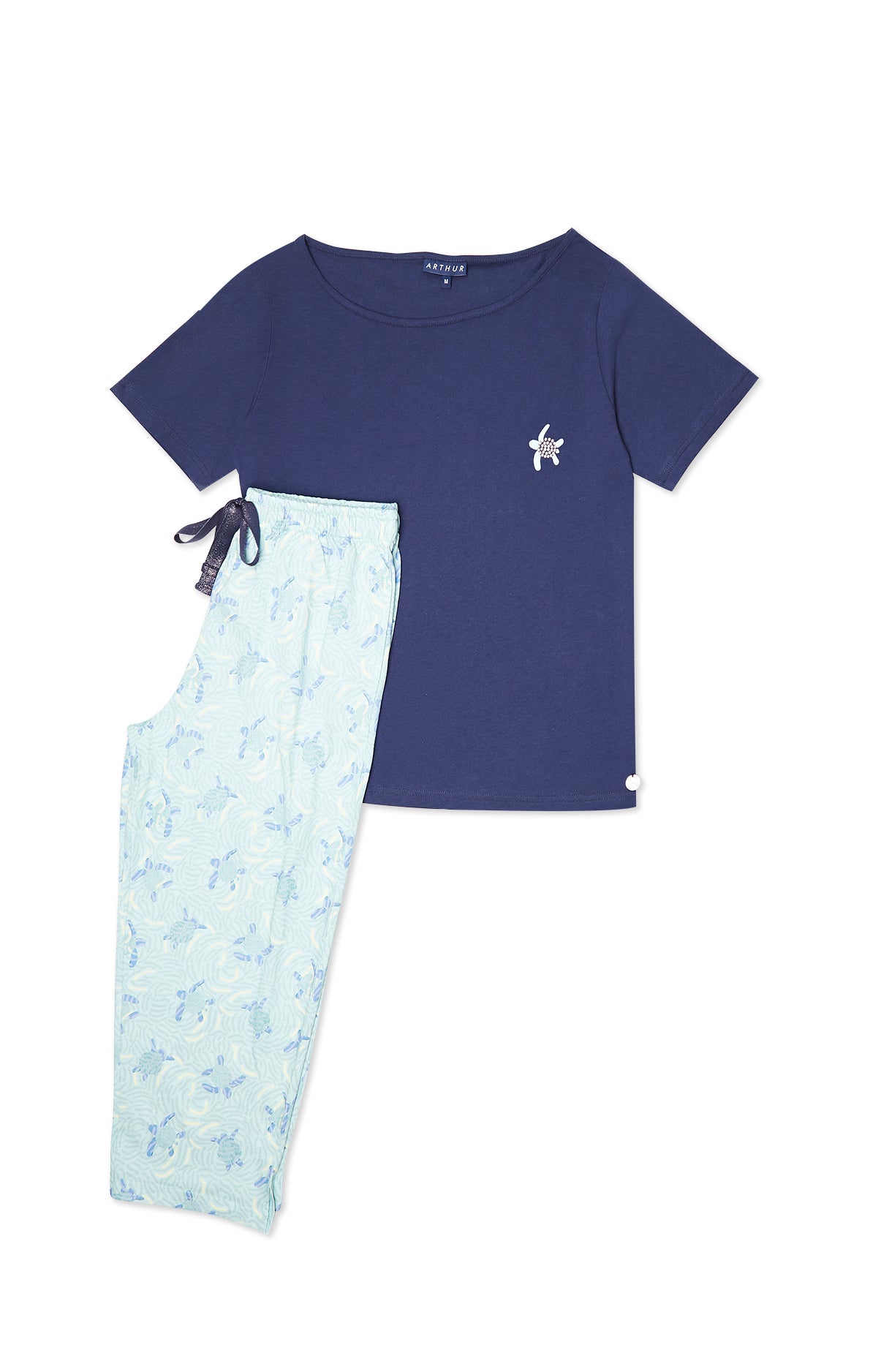 Pyjama long Femme Tortue Bleu 3