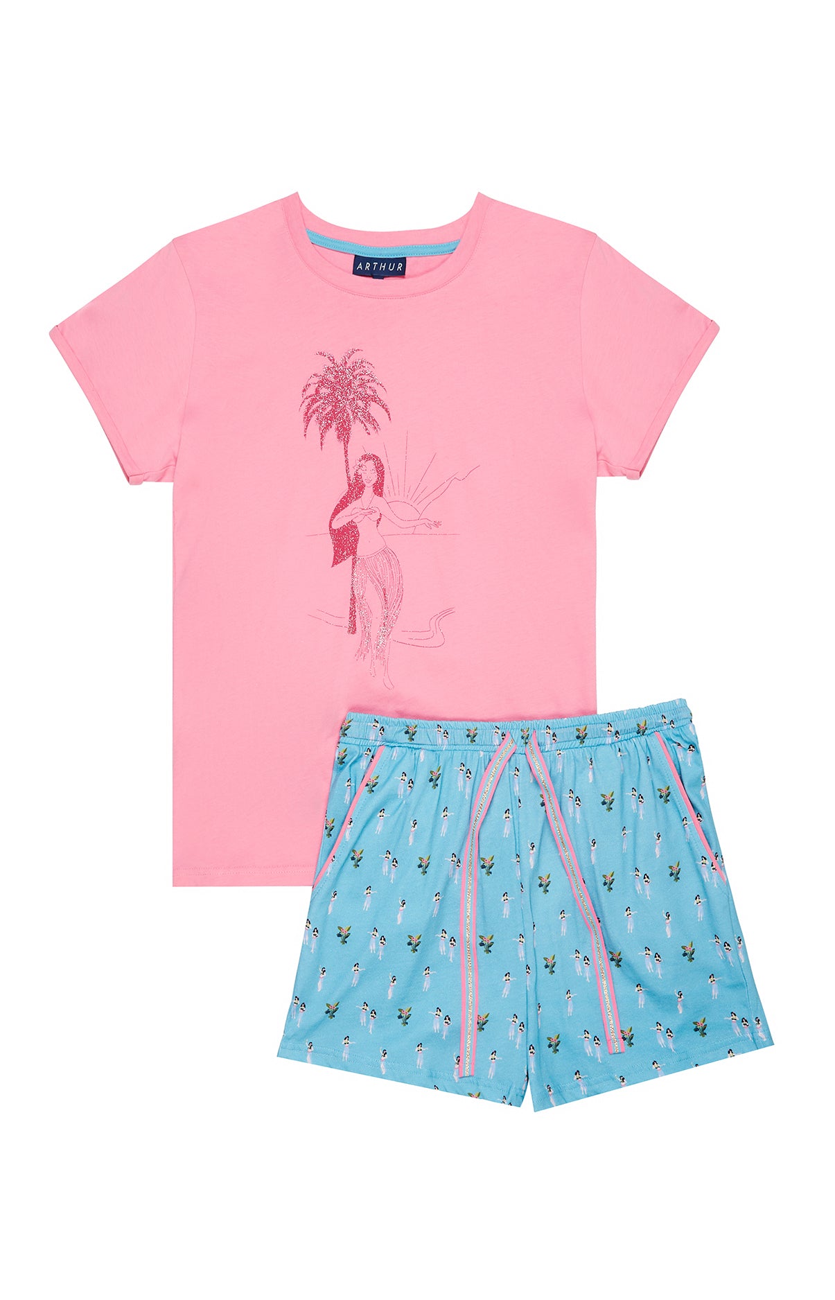 Pyjashort Femme Monoi Bleu 3