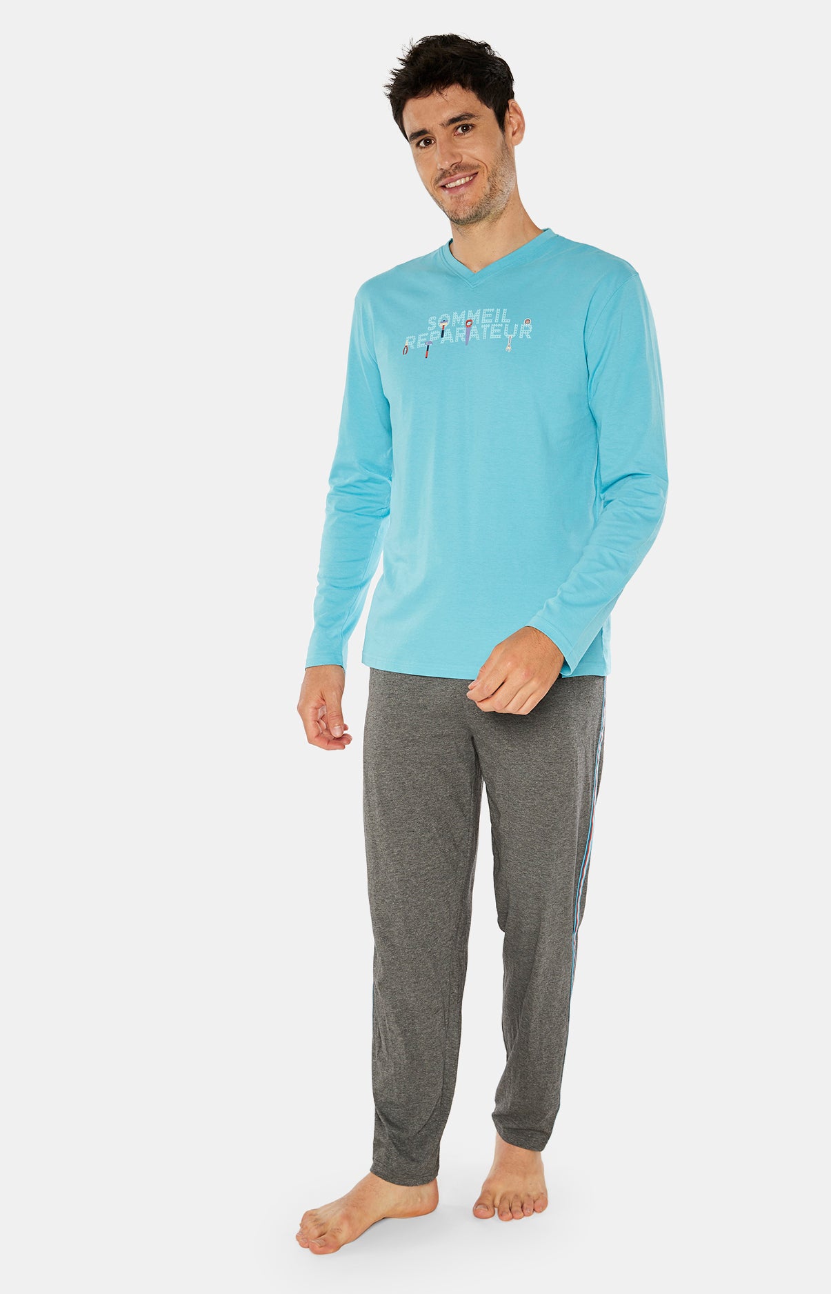 Pyjama long Homme Bricolage Marine 1