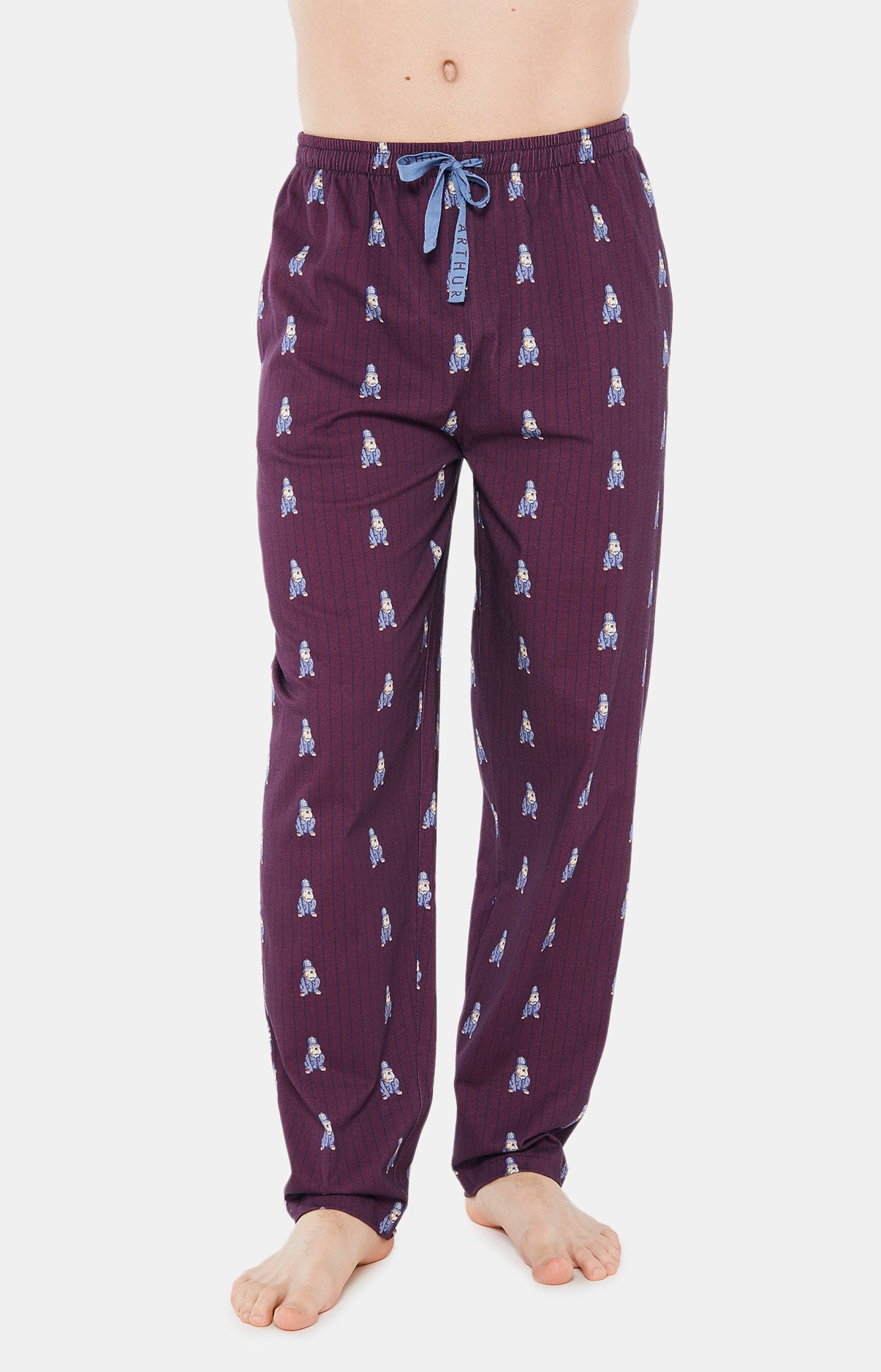 Pyjama long Homme Bobby Violet et Bordeaux 5