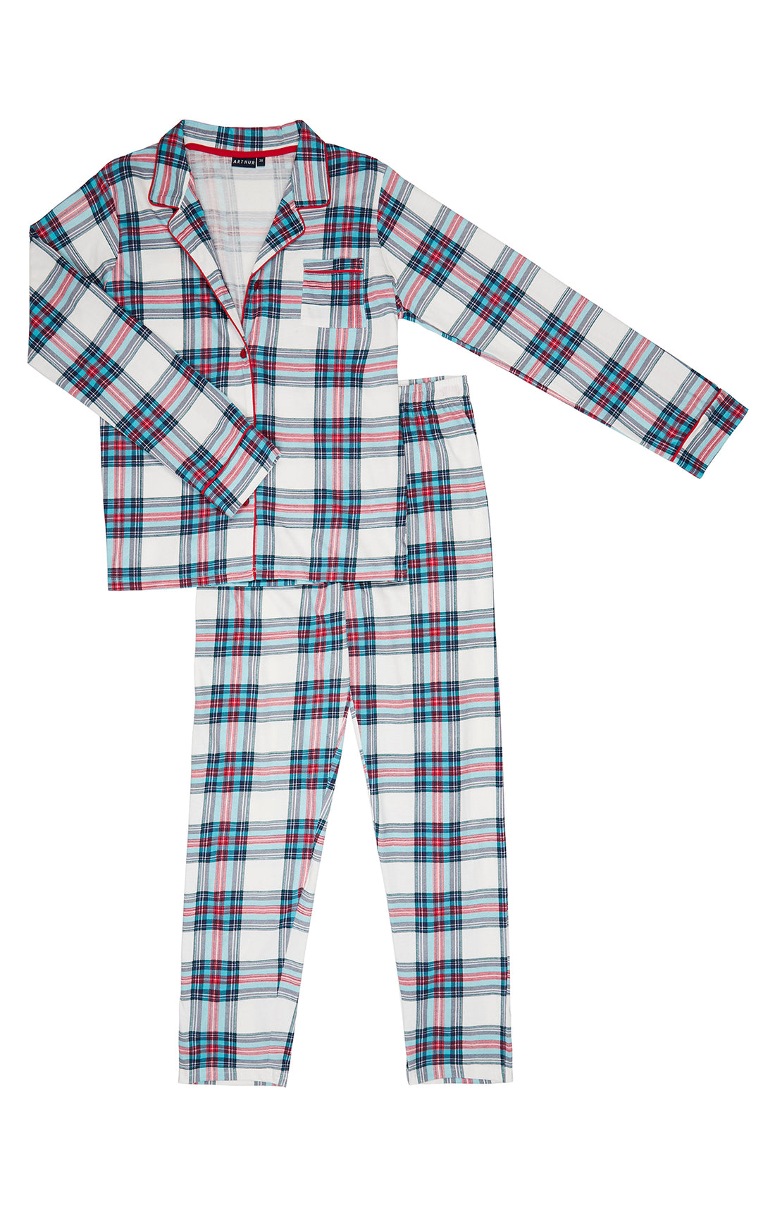 Pyjama long boutonné Femme Honoré Blanc et Ivoire 3