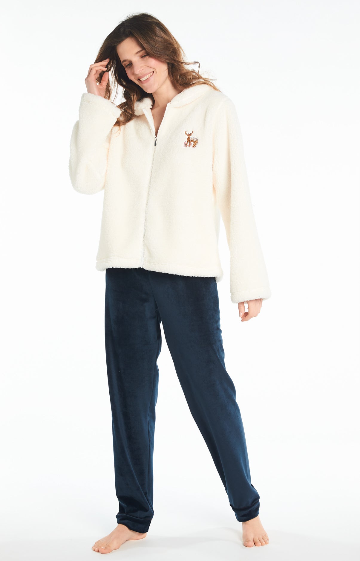 Veste Femme Cerf Blanc et Ivoire 4