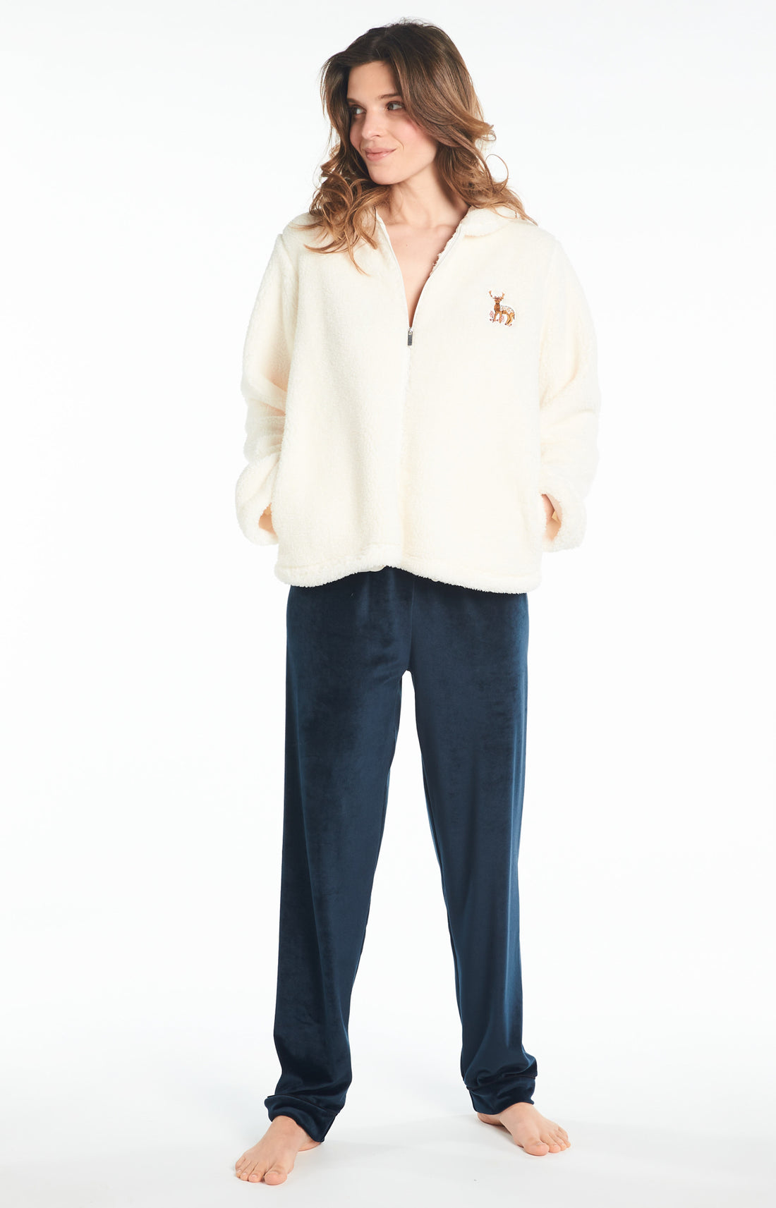 Veste Femme Cerf Blanc et Ivoire 2