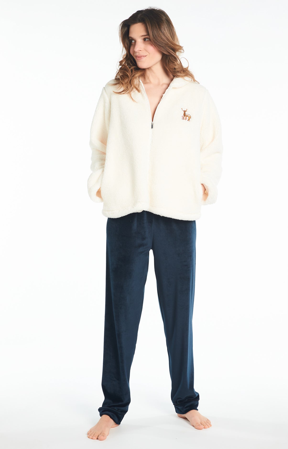 Veste Femme Cerf Blanc et Ivoire 2
