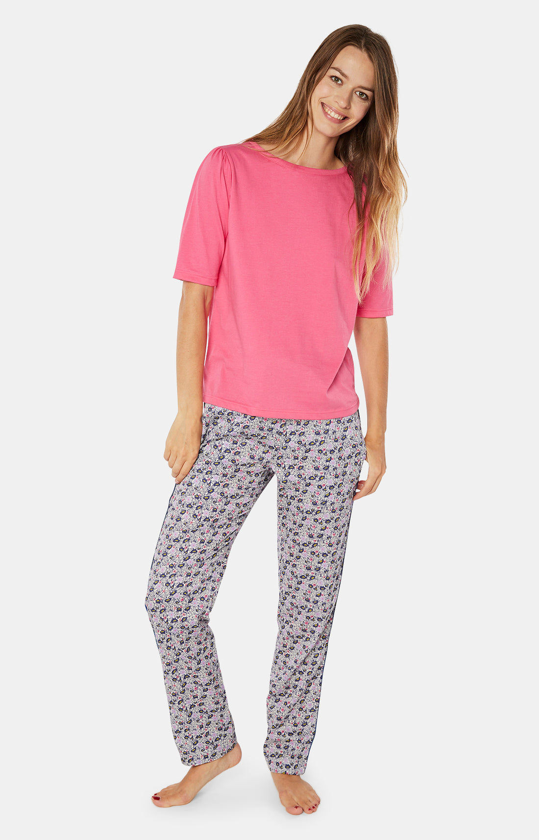 Pantalon Femme Fleur Blanc et Ivoire 7