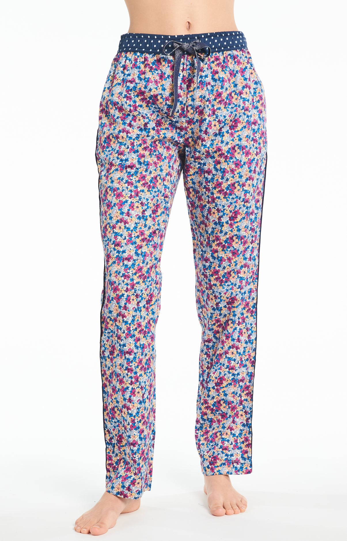 Pantalon Femme Fleur Violet et Bordeaux 2
