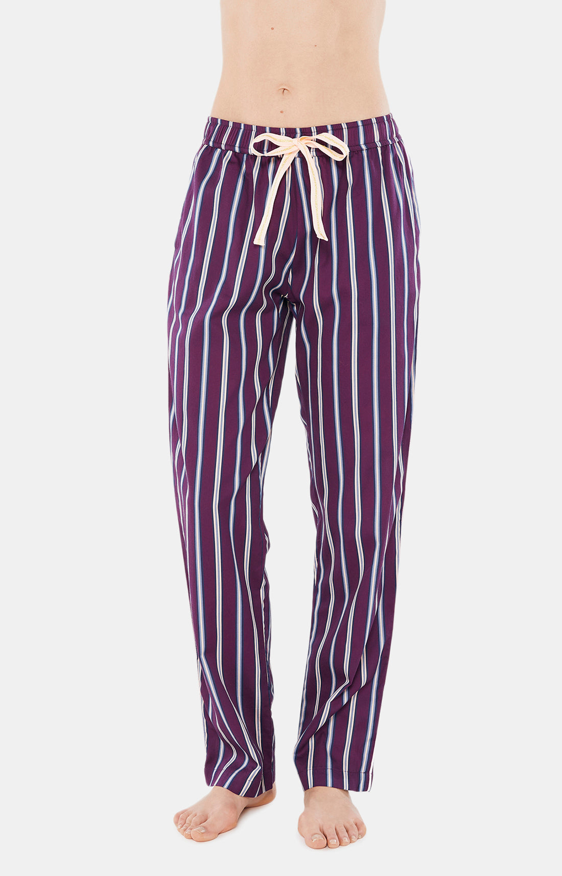 Pantalon Femme Rayures Violet et Bordeaux 2