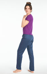 Pantalon Femme Pois Marine 6