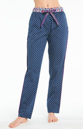 Pantalon Femme Pois Marine 2