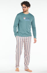 Pyjama long Homme Livre à Domicile Multicolore 1