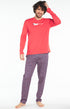 Pyjama long long Homme Trainer en Pyjama Rouge 1